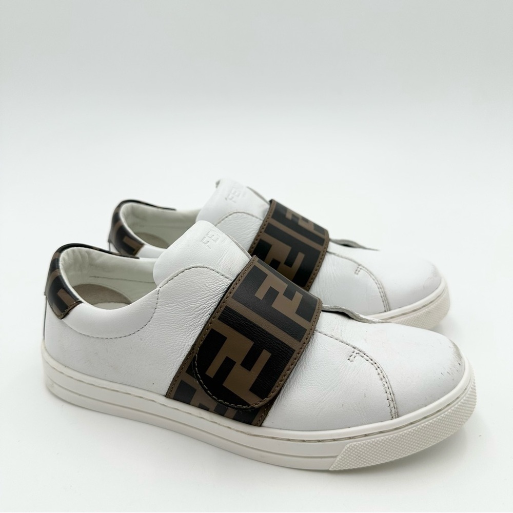 Fendi Monogram FF Nappa leather unisex junior sneakers